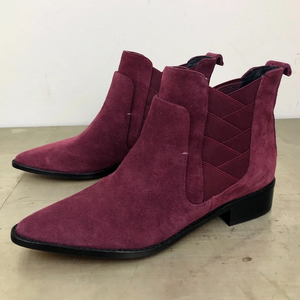 Rebecca Minkoff Maroon Jacy Ankle Boots